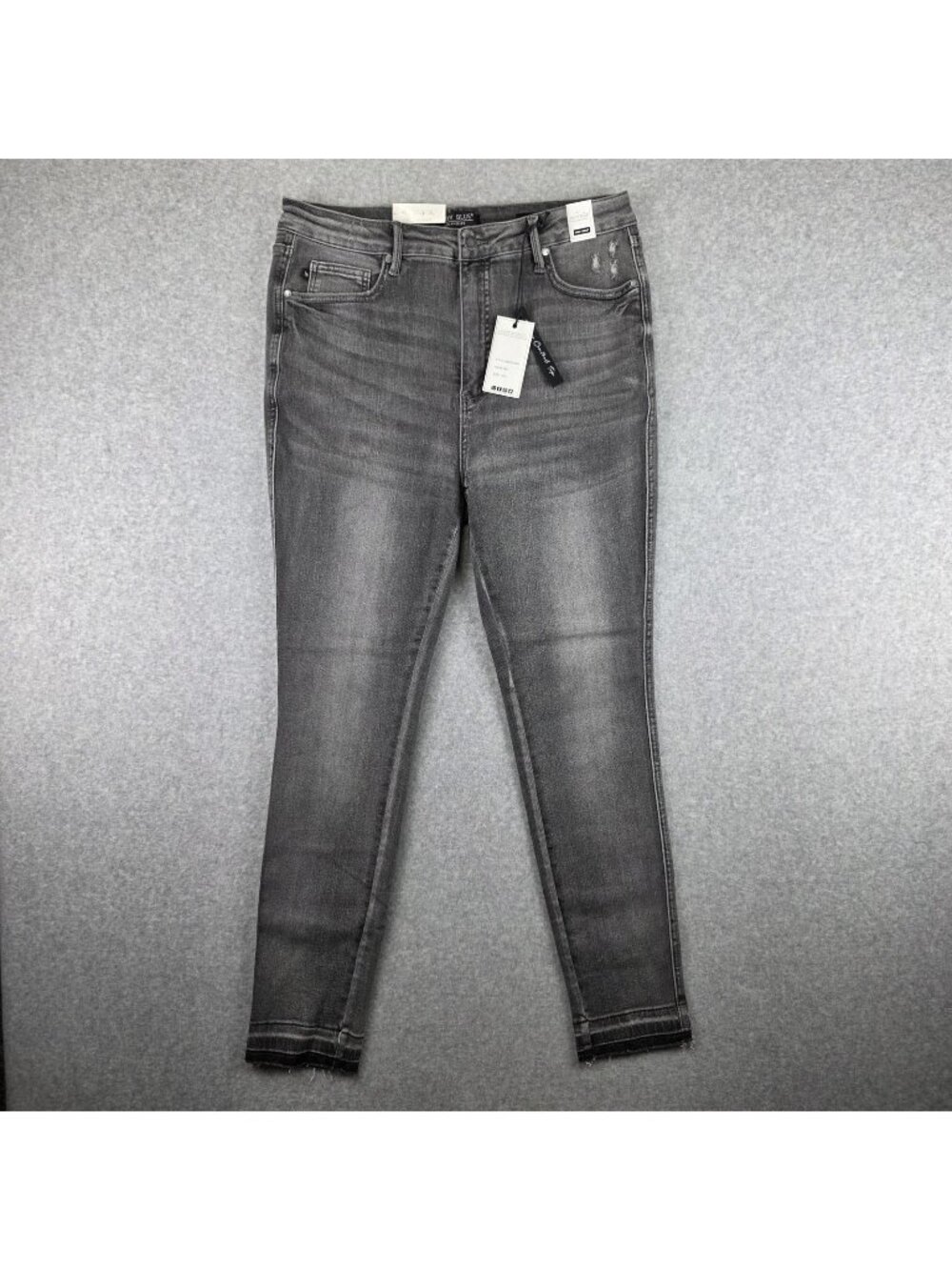 Judy Blue Jeans Womens 15/32 High Waist Skinny Gray Stretch Distressed NWT